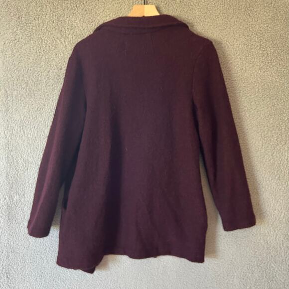 RACHEL ZOE Boiled Wool Jacket Womens Medium Purple Open Cozy Winter Office Layer - Picture 8 of 14